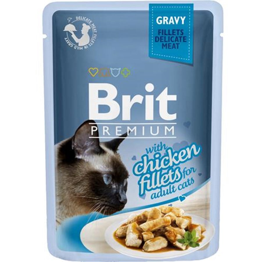 Katzen - Brit Premium Gravy w/ Chicken Fillets for Adult Cats 85g - BK5100085