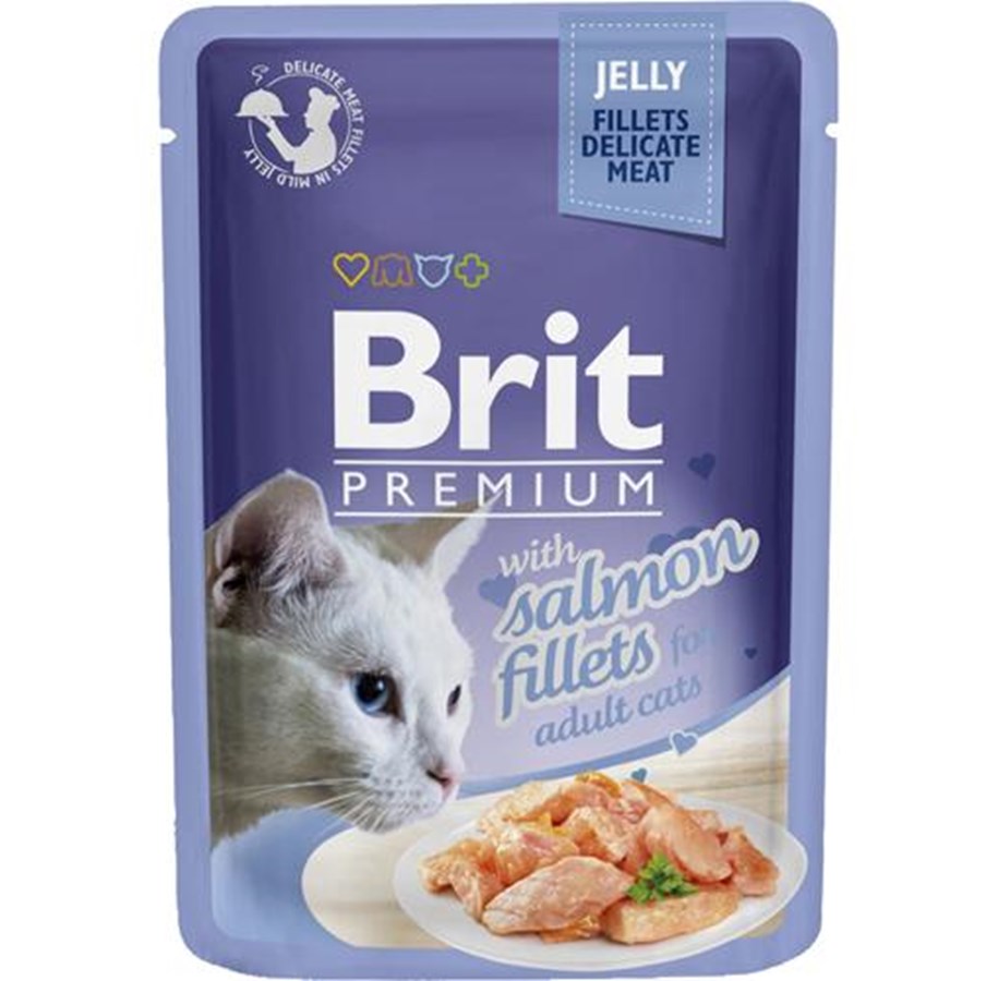 Katzen - Brit Premium Jelly w/ Salmon Fillets for Adult Cats 85g - BK4900085