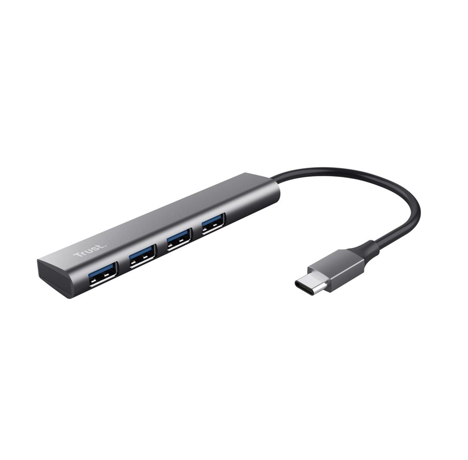 Dockingstationen - Trust Halyx USB-C To 4 Port USB-A 3.2 Gen1 Hub - 24948