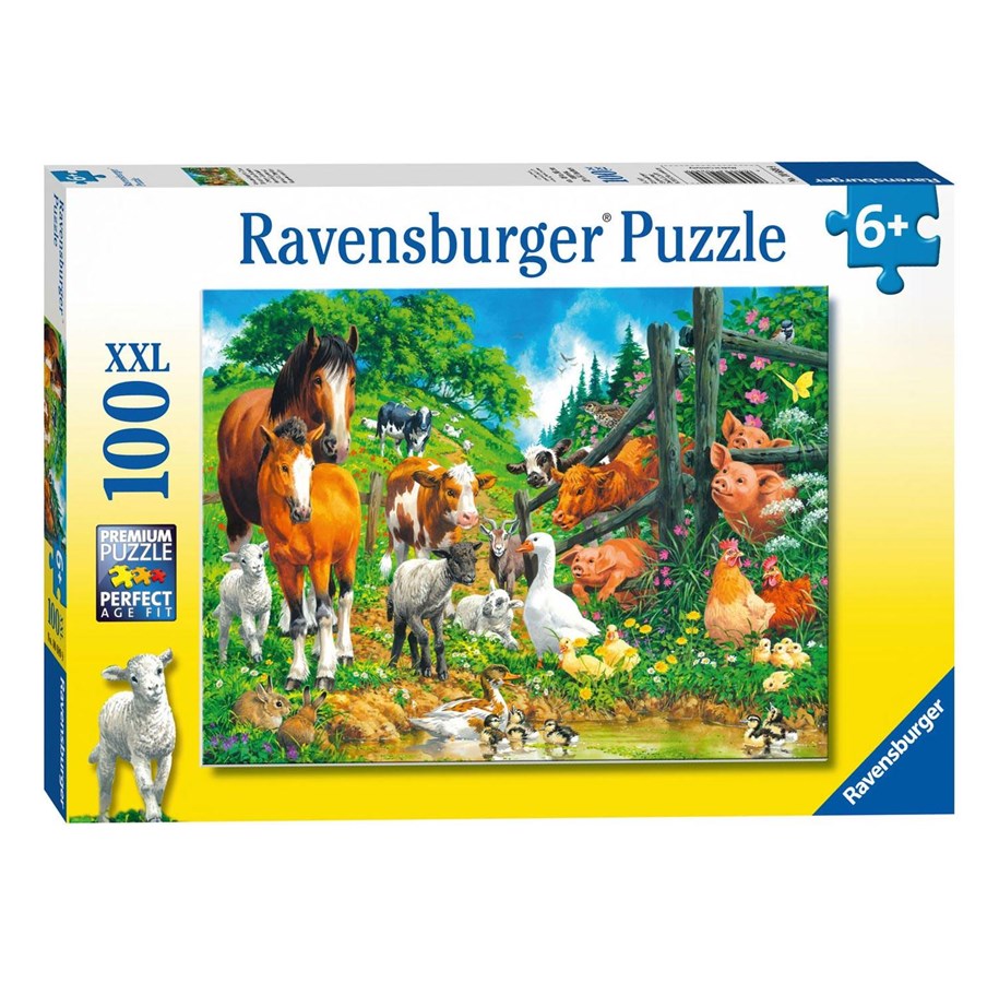 Puzzle - Ravensburger Puzzle Animal Meeting 100st. XXL 2D Puzzles - 106899