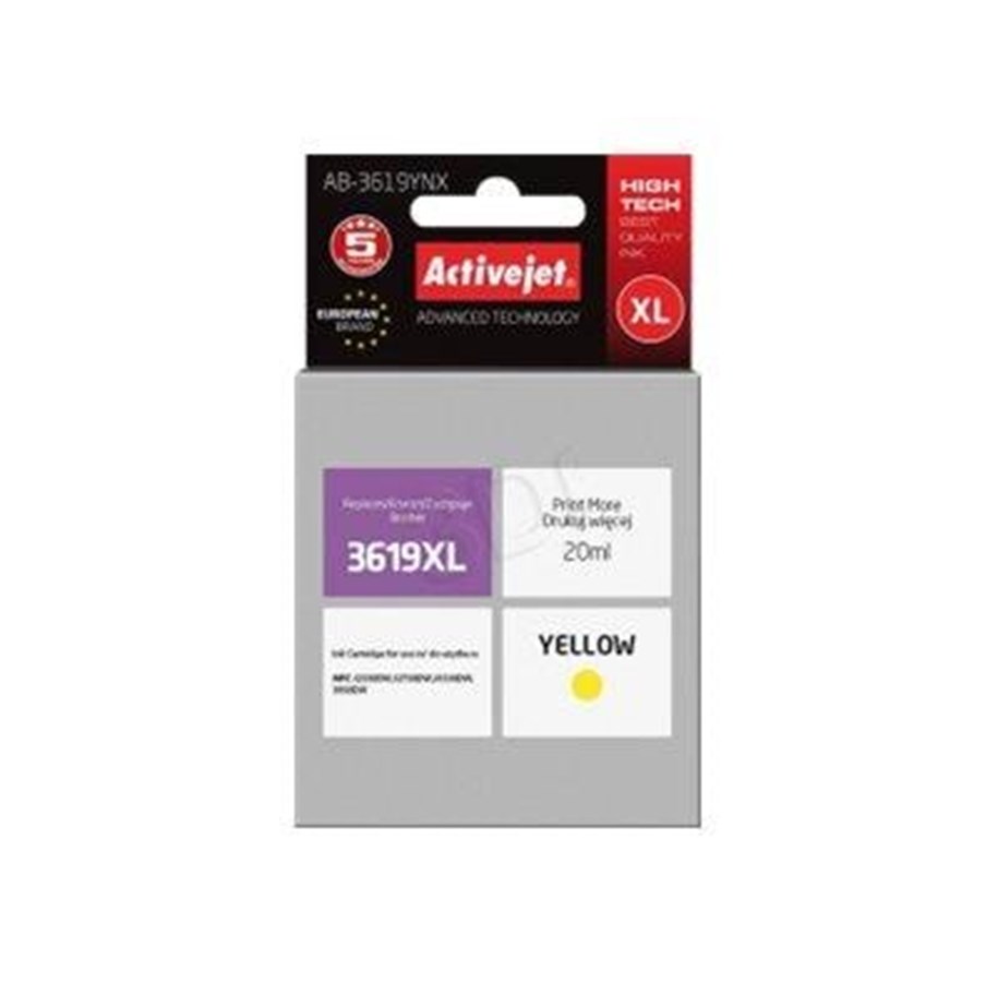 Druckerzubehör - Tinte & Toner - ActiveJet Supreme AB-3619YNX - XL - yellow - ink cartridge (alternative for: Brother LC3619XLY) - AB-3619YNX