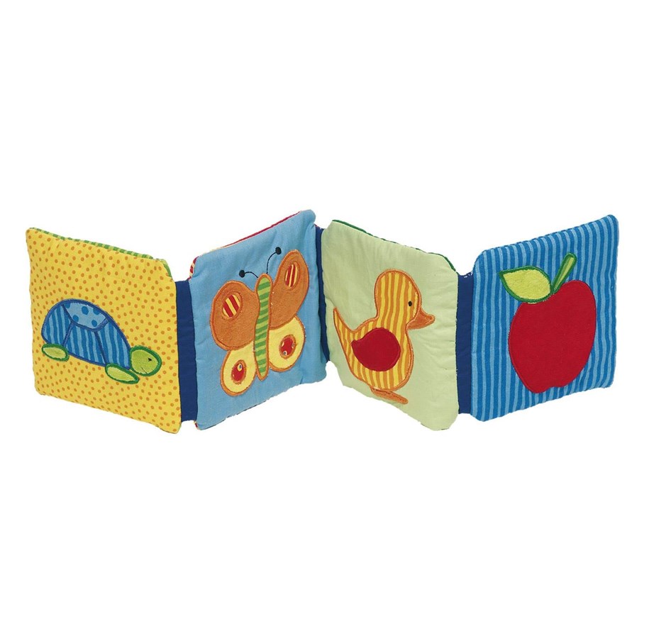 Baby Spielzeug - Goki Fabric Booklet with Rattle Crisp Foil and Pa - 65071