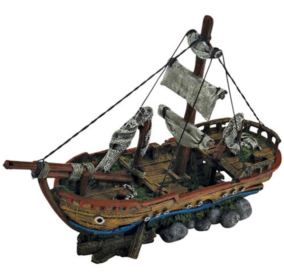 Fische - 4FISH Shipwreck 39.5x14x27 cm - AT47351