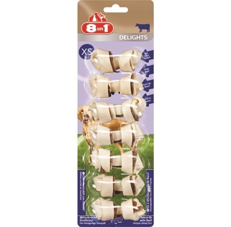 Hunde - 8 in 1 8in1 Delights chewing bone Beef XS - T660438