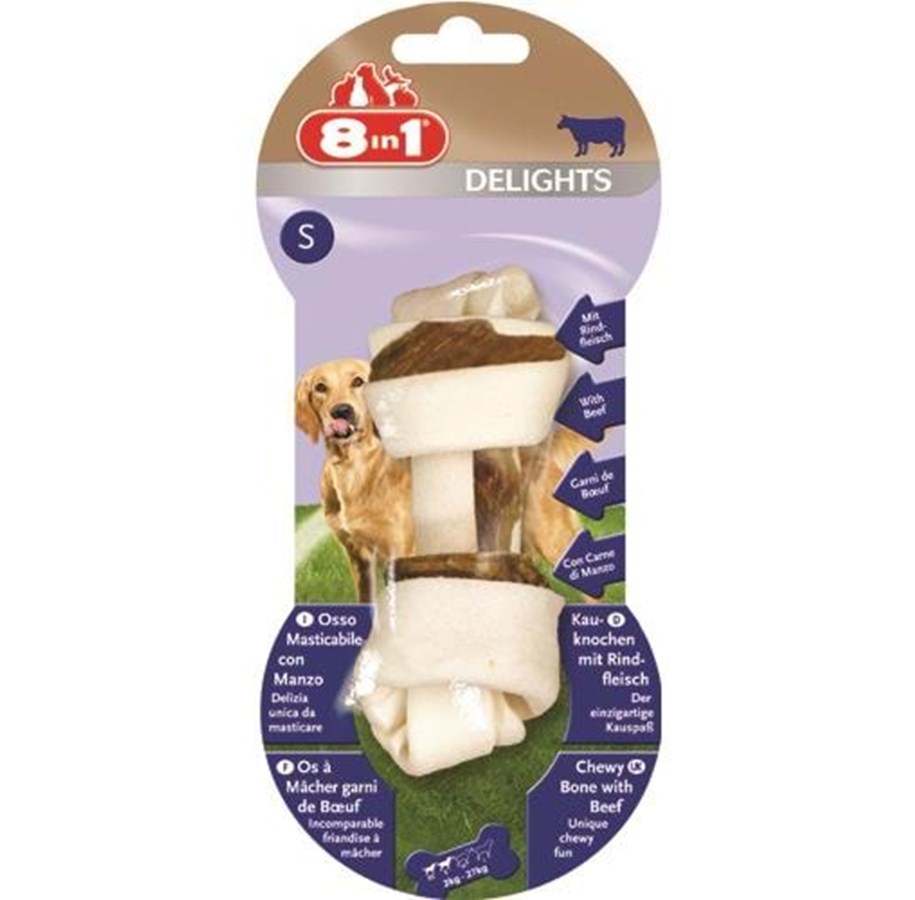Hunde - 8 in 1 8in1 Delights chewing bone Beef S - T660439
