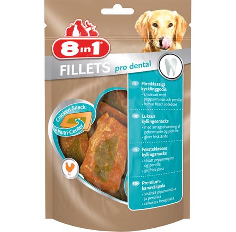 Hunde - 8 in 1 8in1 Fillets Pro Dental 80g - T660981