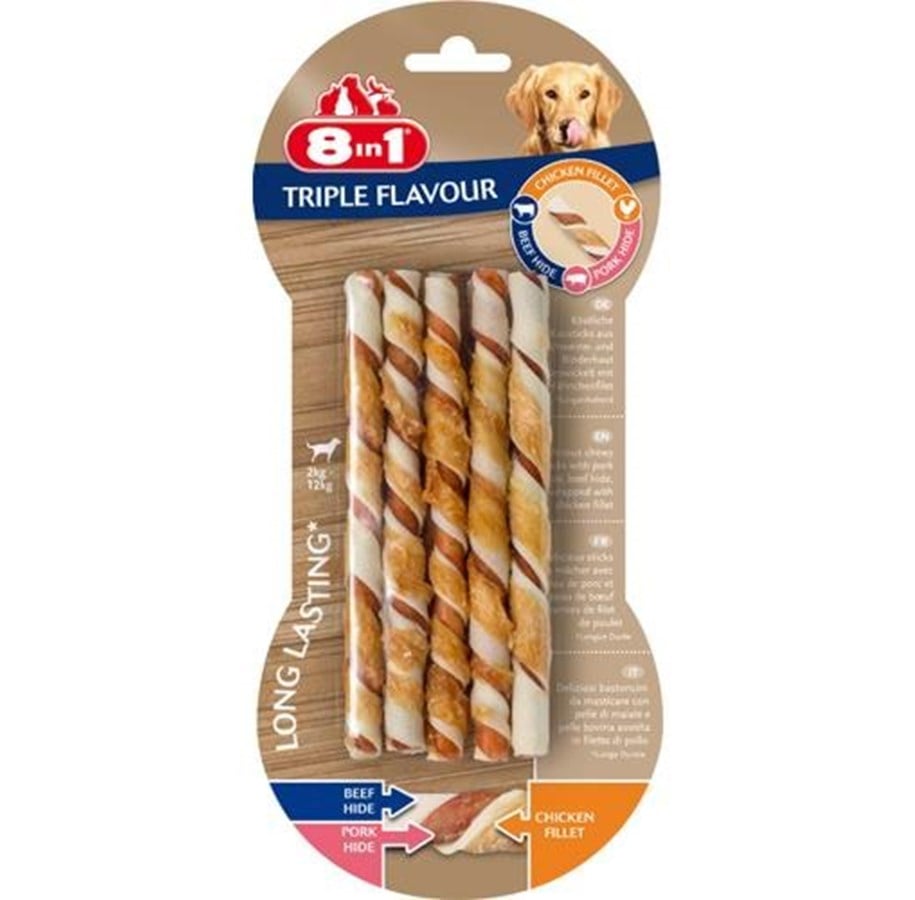 Hunde - 8 in 1 8in1 Triple Flavour sticks 10 pcs - T661432