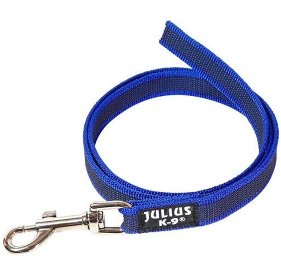 Hunde - Julius-K9 IDC Color&Gray Leash w/o Handle Blue/Grey 20mm/1m - H658397