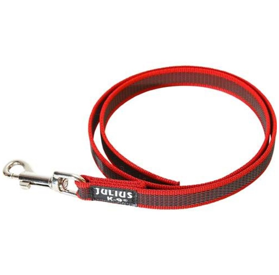 Hunde - Julius-K9 IDC Color&Gray Leash w/o Handle Red/Grey 20mm/1m - H661670