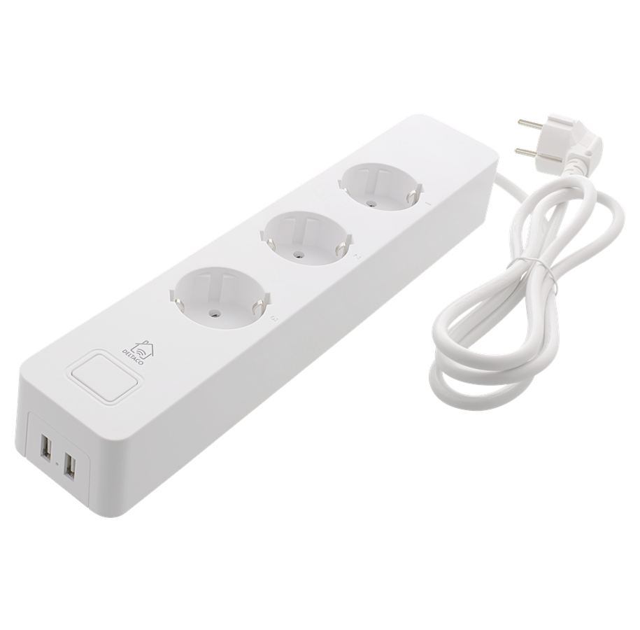 Smart-Home - Deltaco SMART HOME Smart Branch Socket 3xCEE 7/3 USB-A 2A white - SH-P03USB2
