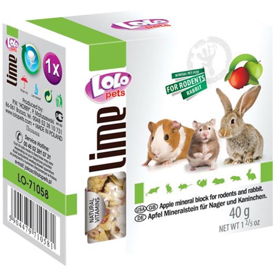 Nagetiere - Lolo Pets Limestone for Rodents Apple 40 g - HT71058