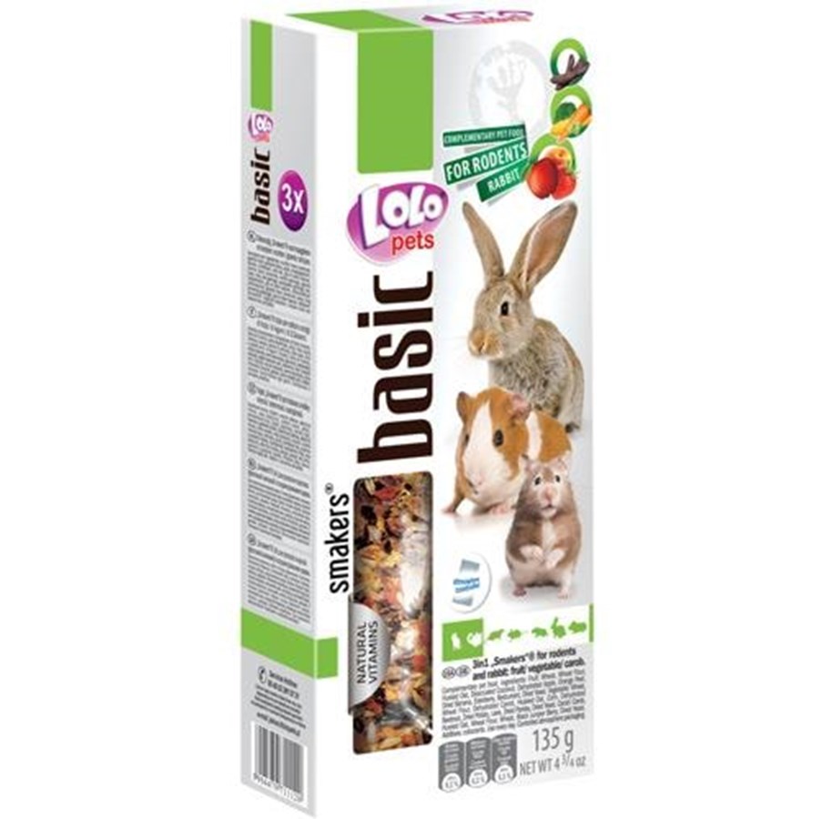 Nagetiere - Lolo Pets 3x seed sticks rodent/rabbit fruit/vegetables - HT71112