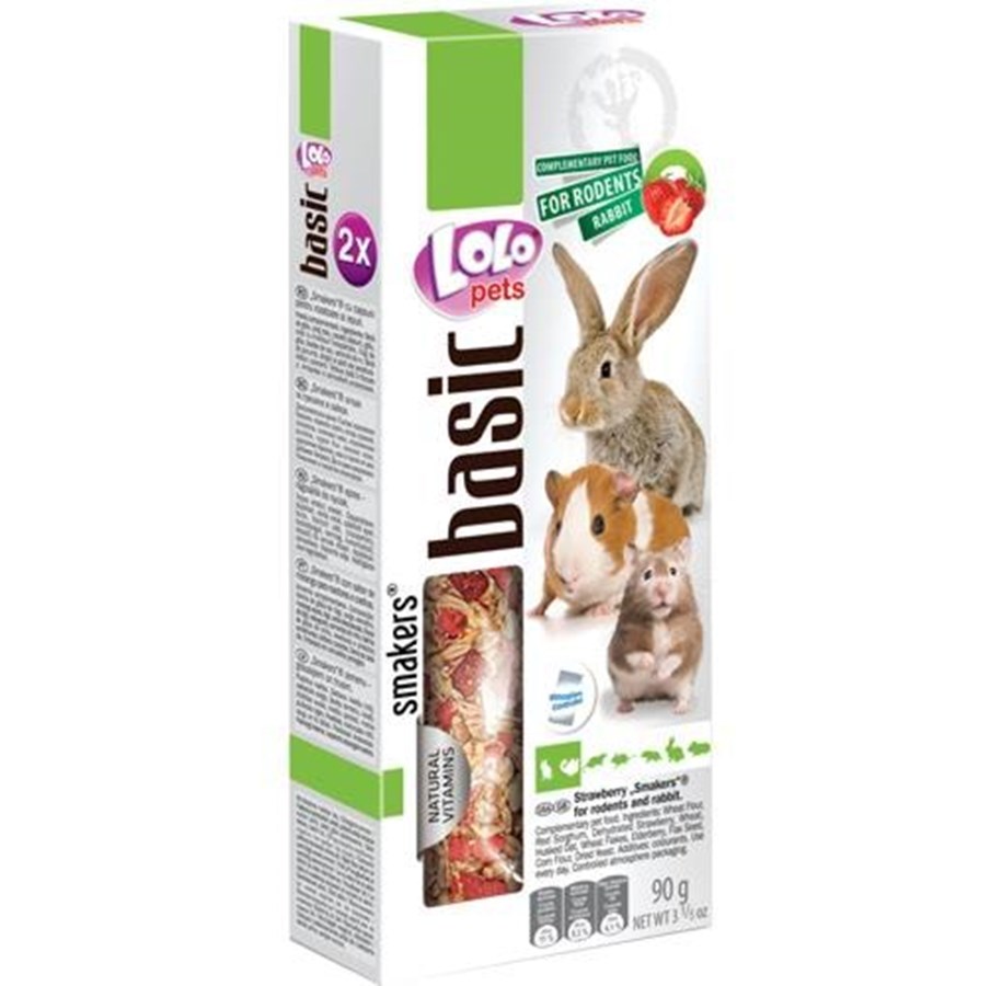 Nagetiere - Lolo Pets 2x seed sticks rodent/rabbit strawberry - HT71117