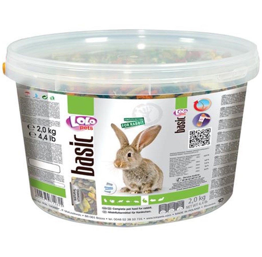 Nagetiere - Lolo Pets Rabbit feed complete 2000g in bucket - HT71261