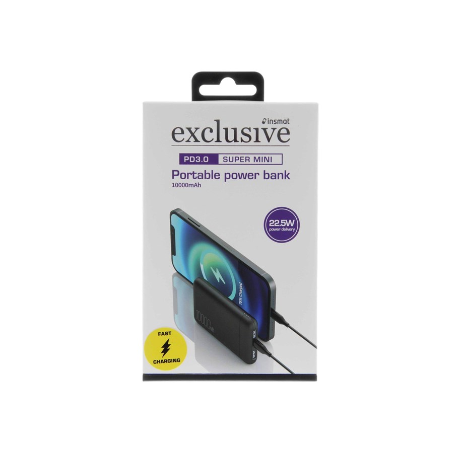 Powerbank (Akku) - Insmat power bank - Li-pol - USB 24 pin USB-C - 22.5 Watt Powerbank (Akku) - 10000 mAh - 860-3100