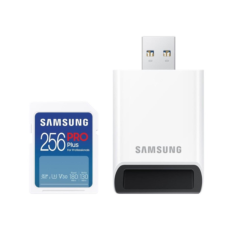 Speicherkarten - Samsung PRO Plus SD + USB Card Reader - 180MB/s - 256GB - MB-SD256SB/WW