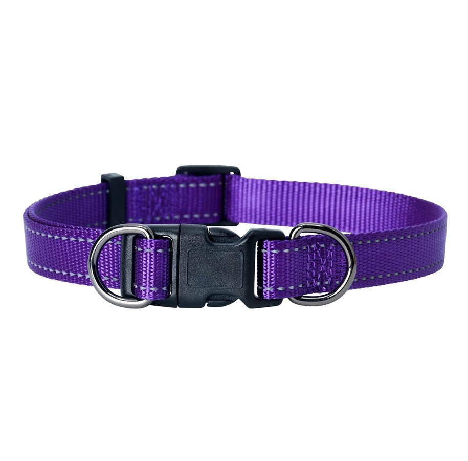 Hunde - Dogman Nylon Hundehalsband Iris Lila Groß 20mmx35-60cm - 123010