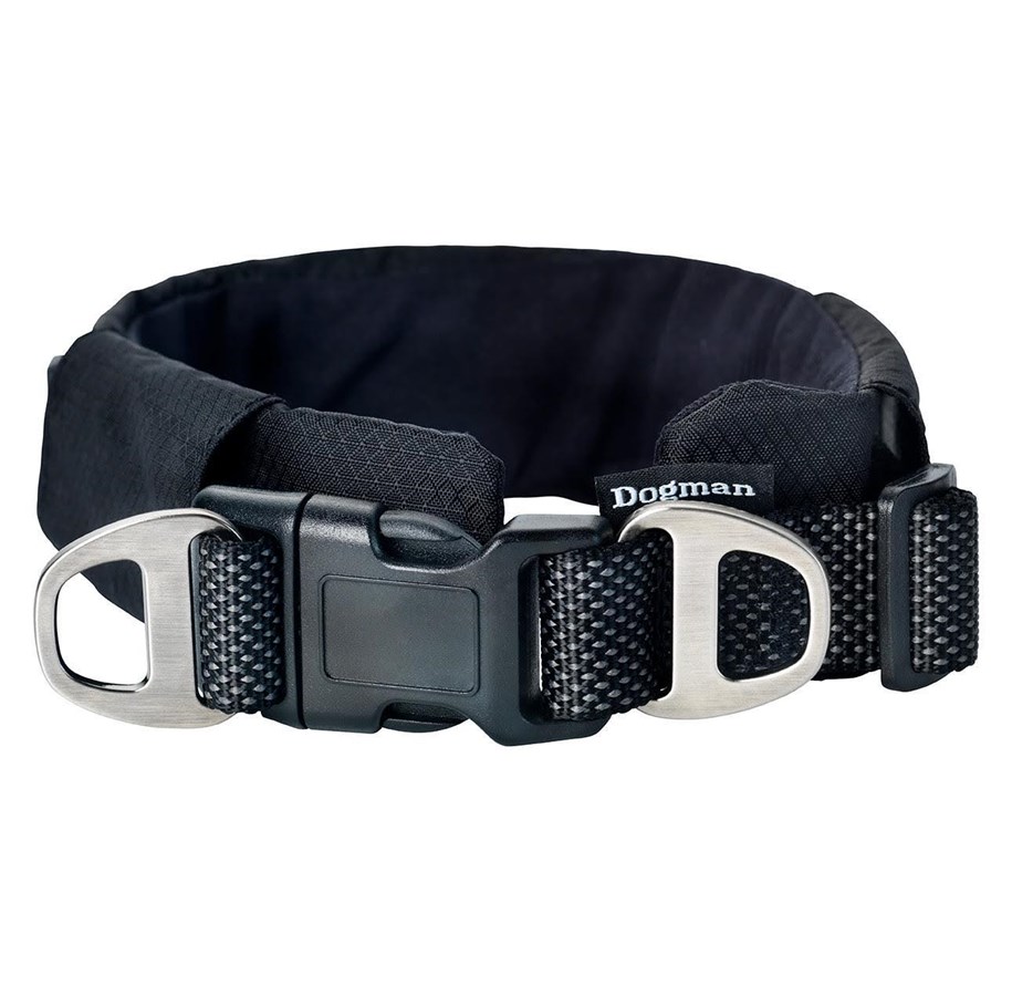 Hunde - Dogman Emmi Gepolstertes Halsband Verstellbar Schwarz XXL (62mm x 60-105cm) - 127005