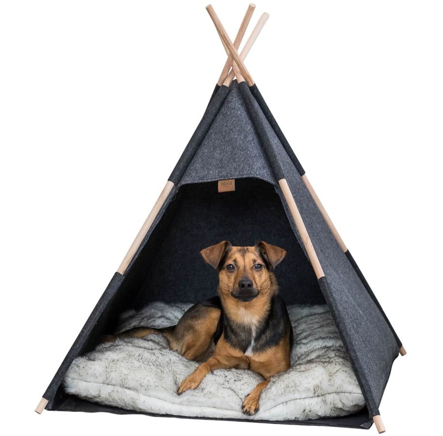 Hunde - Trixie Höhlen-Tipi für Hunde – Gemütlicher und Stilvoller Ruheplatz 70x70x70cm - TX36278