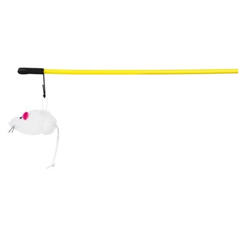 Katzen - Trixie Playing Rod with Mouse 100cm assorted colours - TX4103