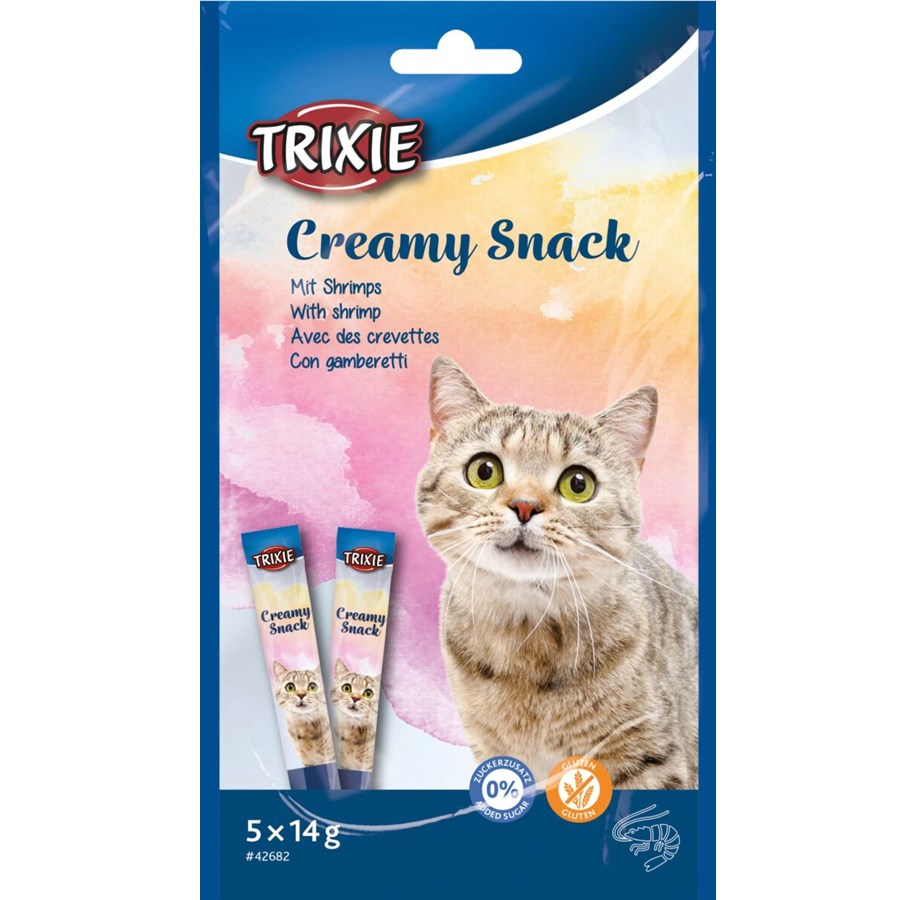 Katzen - Trixie Katzenleckerli Cremige Snacks mit Garnele 5x14g - TX42682