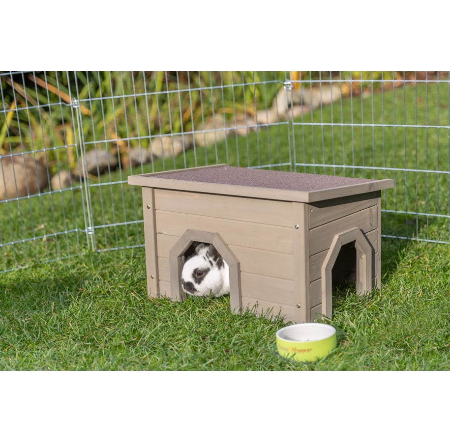 Nagetiere - Trixie Kleintierhaus Kaninchen Meerschweinchen Grau-Grün 40x20x28cm - TX62397