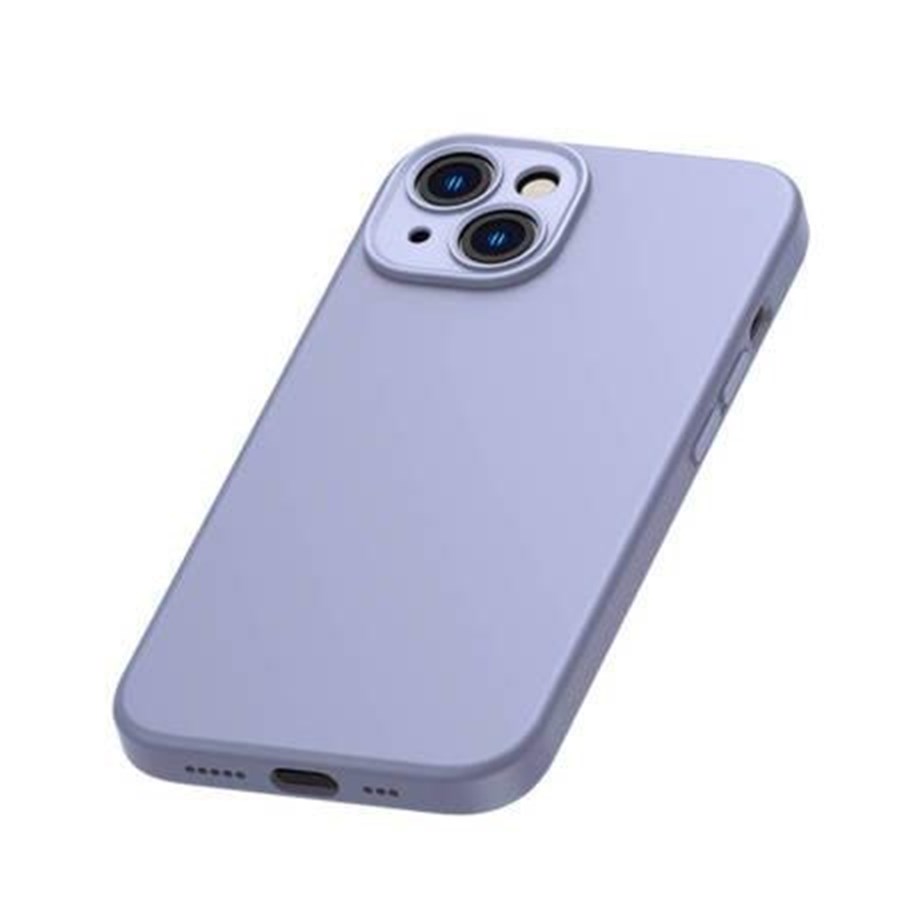 Handys - Cover & Cases - Baseus Liquid Silica Gel Case for iPhone 14 Plus (lavender)+ tempered glass + cleaning kit - ARYT020205