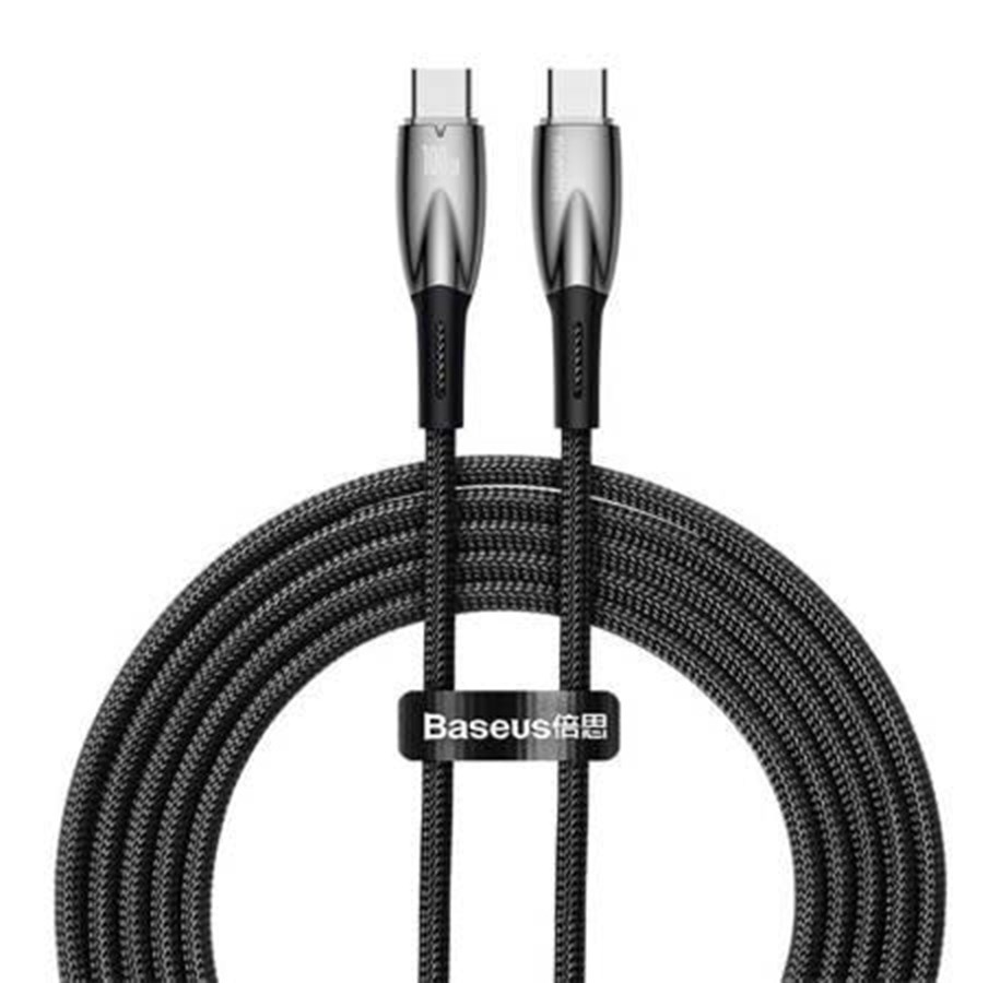 USB Kabel - Baseus USB-C cable for USB-C  Glimmer Series 100W 2m (Black) - CADH000801