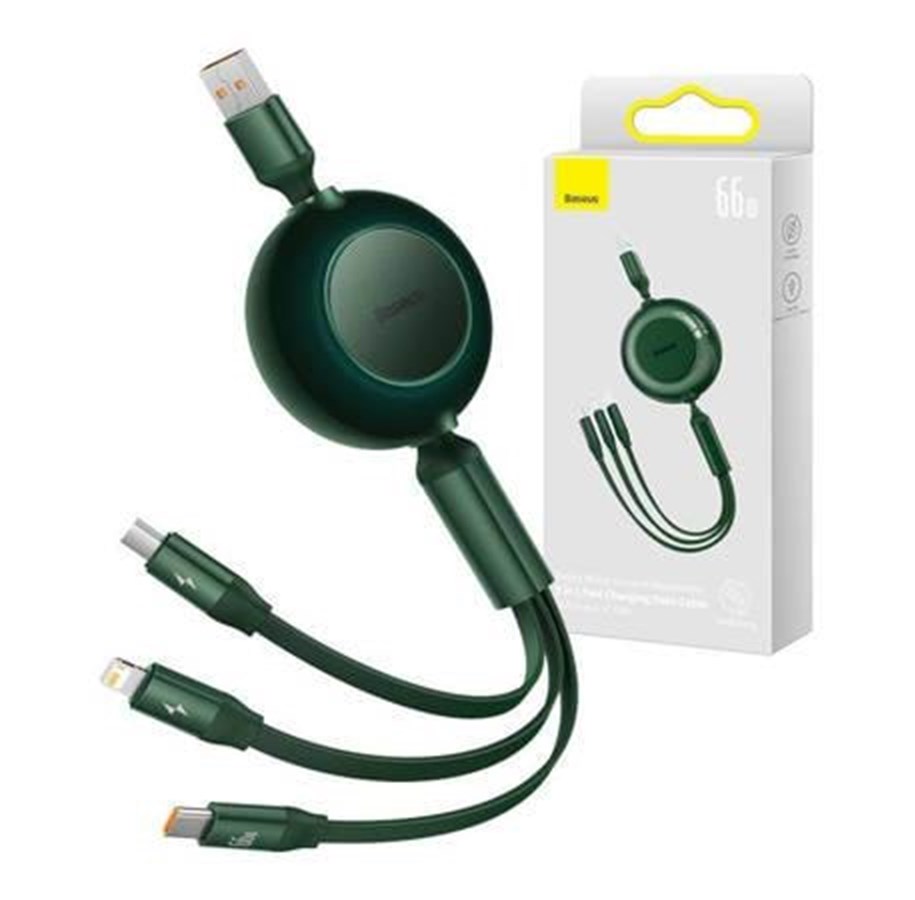 USB-Hubs - Baseus Bright Mirror 3 USB 3-in-1 cable for micro USB / USB-C / Lightning 66W / 2A 1.1m (Green) USB-Hubs - USB 2.0 - 4 - Grün - CAMJ010106