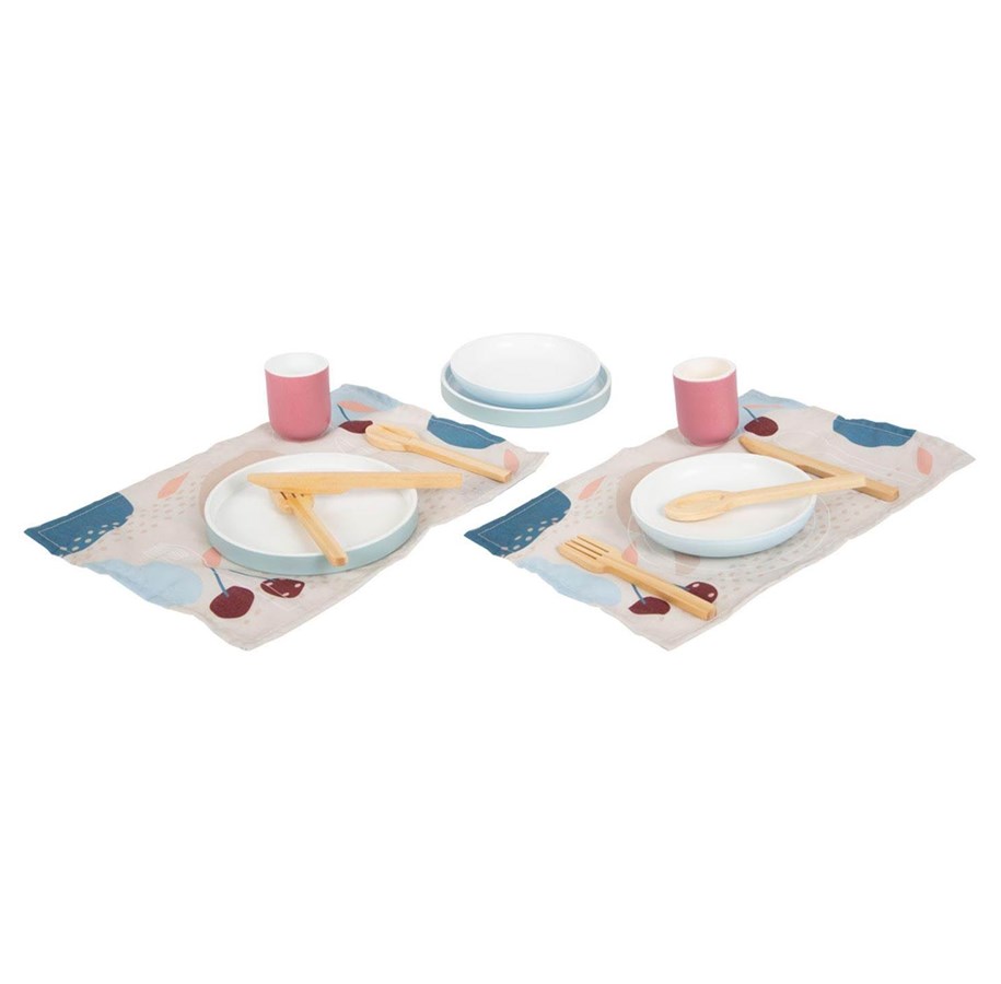 Rollenspiele - Small Foot - Wooden Cutlery Set with Placemats 15 pcs. - 12245