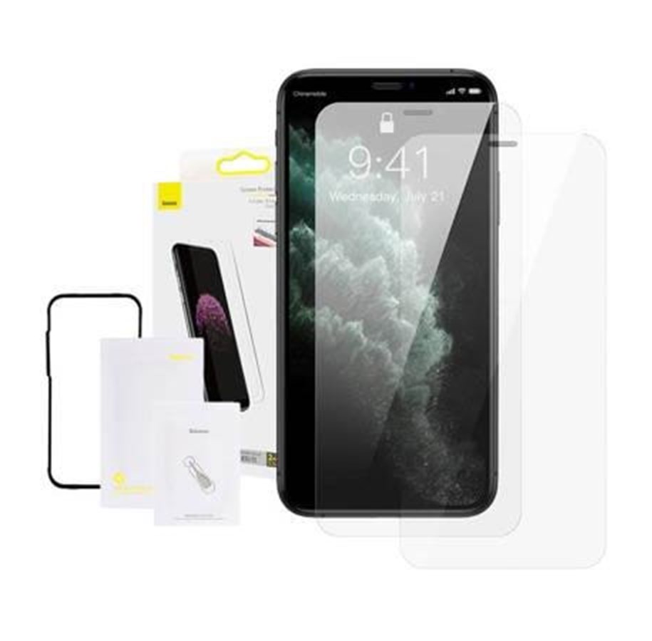 Handys - Schutzfolie - Baseus 0.3mm Full-glass Tempered Glass Film(2pcs pack) for iPhone XR/11 6.1inch - SGBL060202