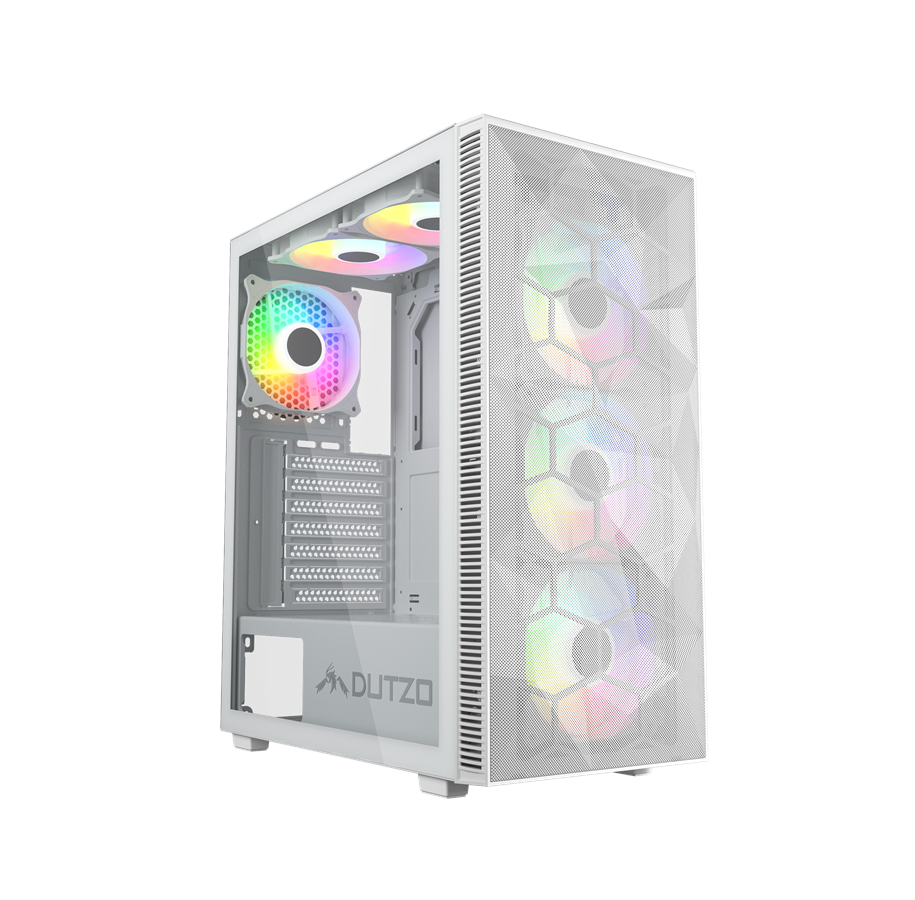 Gehäuse - DUTZO C330 TG RGB - Gehäuse - Miditower - Weiß - C330TGRGB-W