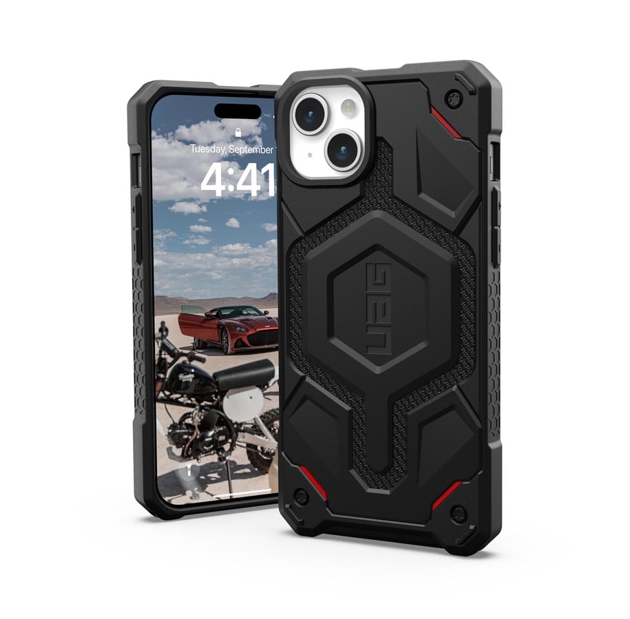 Handys - Cover & Cases - UAG Monarch Pro MagSafe - kevlar black - iPhone 15 Plus - 114220113940