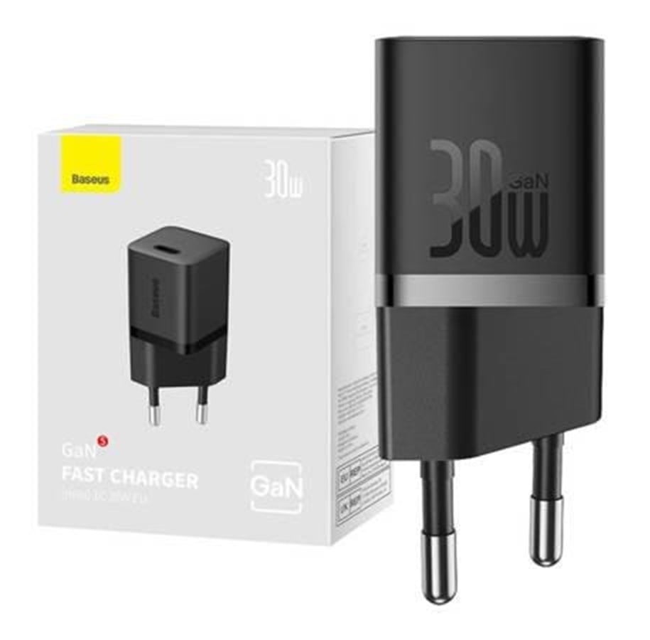 USB Kabel - Baseus Mini wall charger  GaN5 30W (black) - CCGN070401