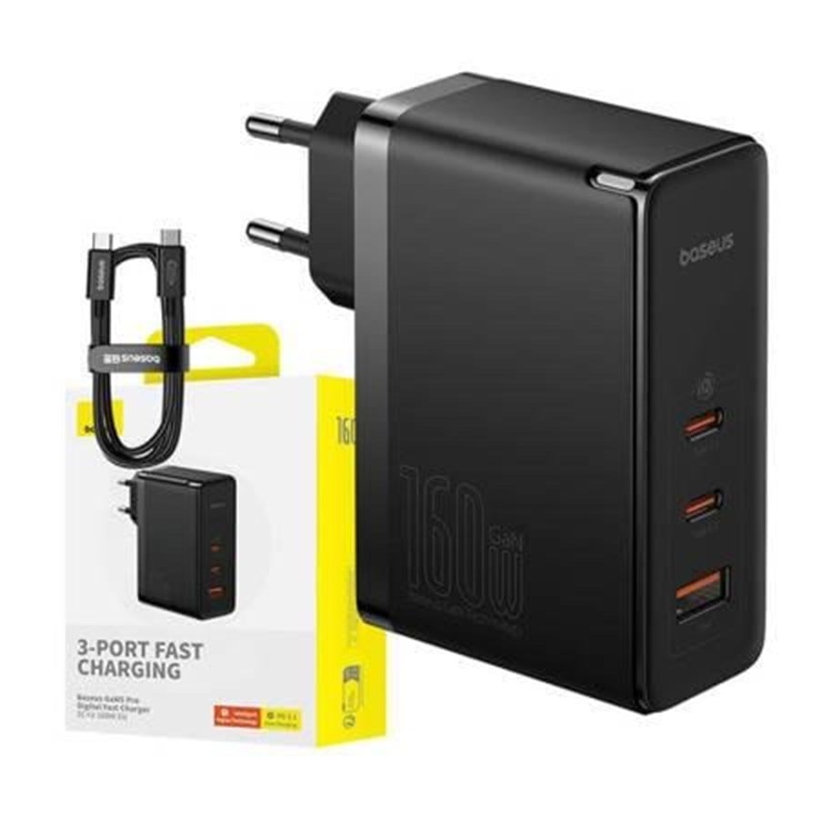 Handys - Adapter und Ladegeräte - Baseus Wall charger  GaN5 Pro 2xUSB-C + USB 160W (black) - P10110825113-00