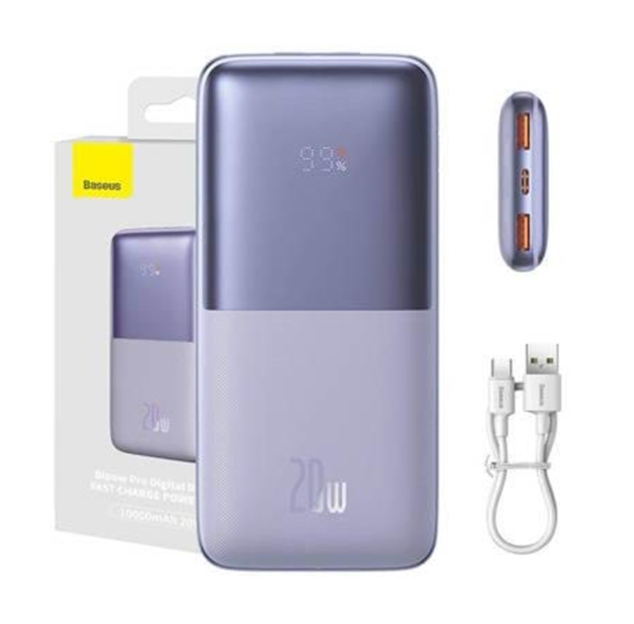 Powerbank (Akku) - Baseus Powerbank Bipow Pro 10000mAh 2xUSB USB-C 20W (purple) - 10000 mAh - PPBD040205