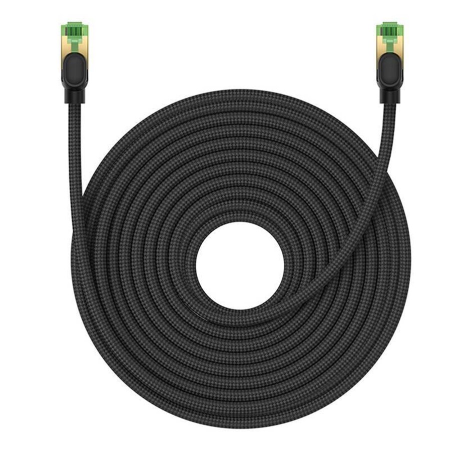 Netzwerk - Kabel - Baseus Braided network cable cat.8 Ethernet RJ45 40Gbps 20m (black) - Schwarz - 20m - B0013320C111-09