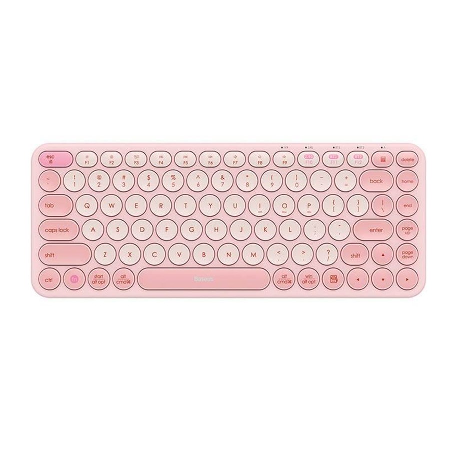 Tastaturen - Baseus K01A Wireless Tri-Mode Keyboard Baby Pink - Tastatur - Pink - B00955503413-00