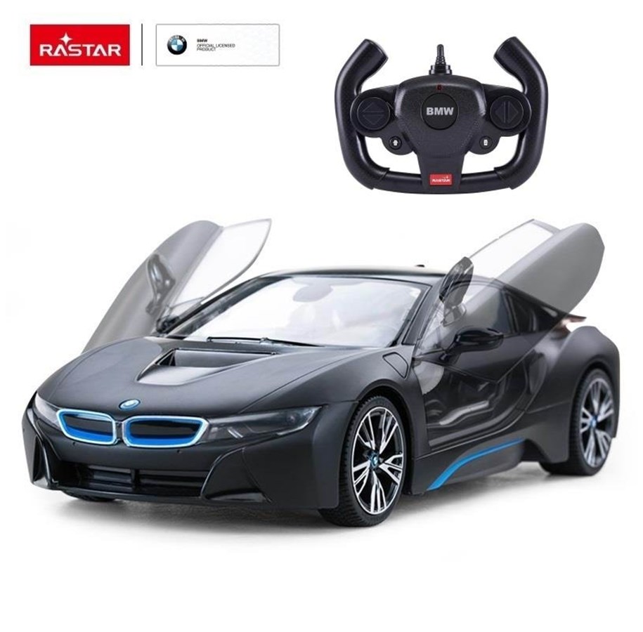 Ferngesteuert - RASTAR R/C 1:14 BMW i8 Black - 71010-1