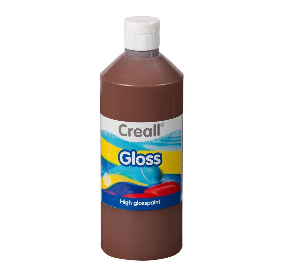 Kreativ-Spiele - Creall Gloss Gloss Paint Brown 500ml - 01277
