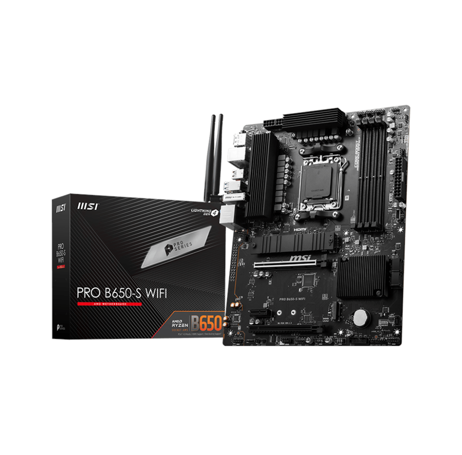 Mainboard - MSI PRO B650-S WIFI Mainboard - AMD B650 - AMD AM5 - DDR5 RAM - ATX - PRO B650-S WIFI