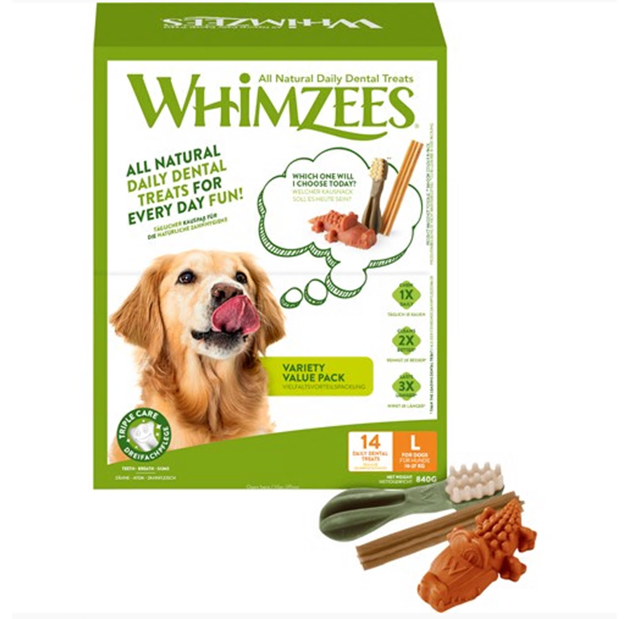 Hunde - Whimzees Variety L 14 stk 840 g box - WH8300840