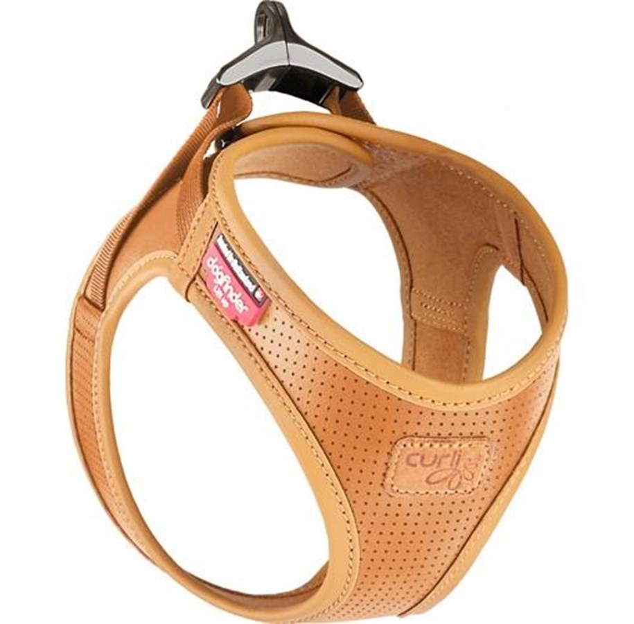 Hunde - Curli Vegan Apple Leather Harness Brown M - H19171