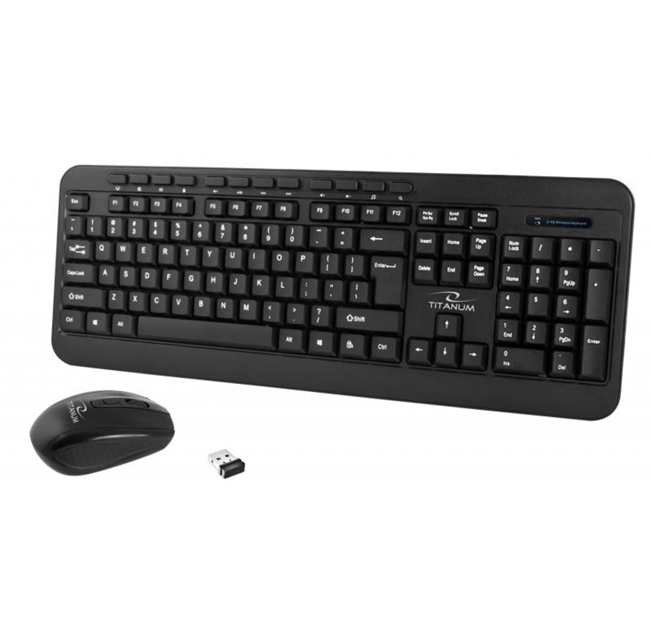 Tastaturen - Esperanza TITANUM 2.4GHZ USB WIRELESS KIT AKRON - Tastatur & Maus Set - Schwarz - TK109