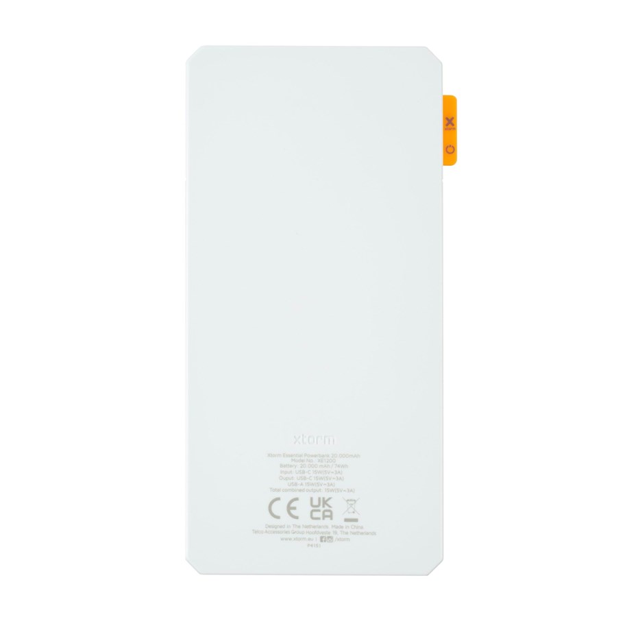 Powerbank (Akku) - Xtorm Power Bank 20.000mAh 15W USB-C & USB-A White - 20000 mAh - XE1200