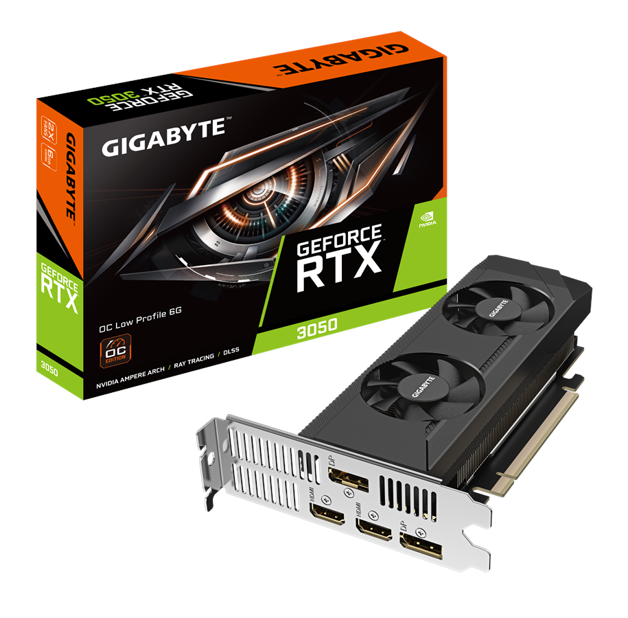 Grafikkarte - GIGABYTE GeForce RTX 3050 Low Profile OC - 6GB GDDR6 RAM - Grafikkarte - GV-N3050OC-6GL