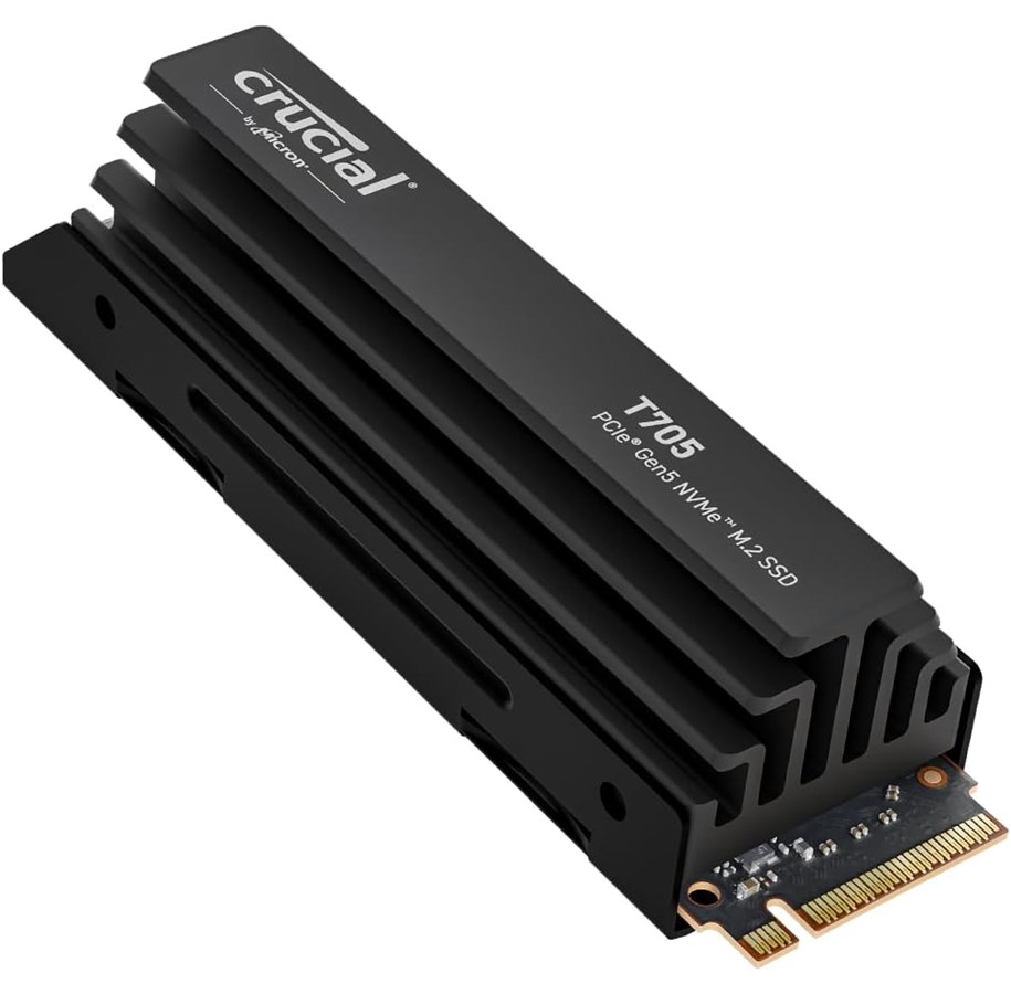 SSD - Crucial T705 SSD - 1TB - Mit Kühlkörper - Schwarz - M.2 2280 - PCIe 5.0 - CT1000T705SSD5