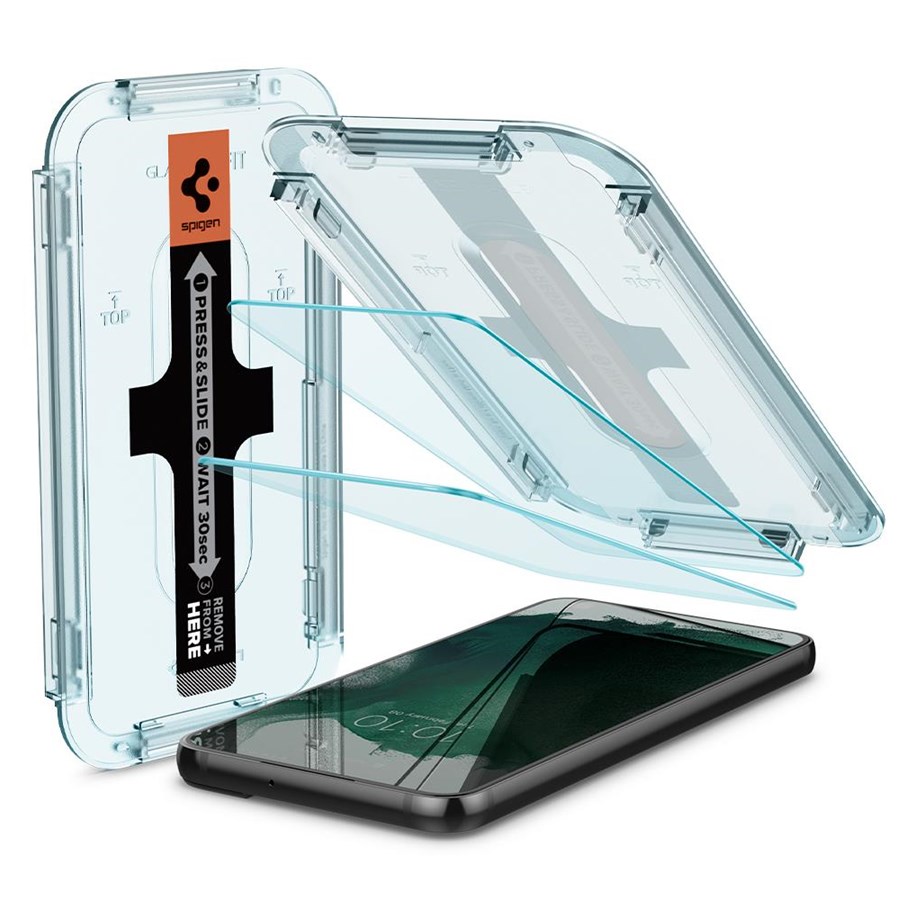 Handys - Schutzfolie - Spigen Glass tR EZ Fit 2 Pack - Samsung Galaxy S22+ - AGL04145