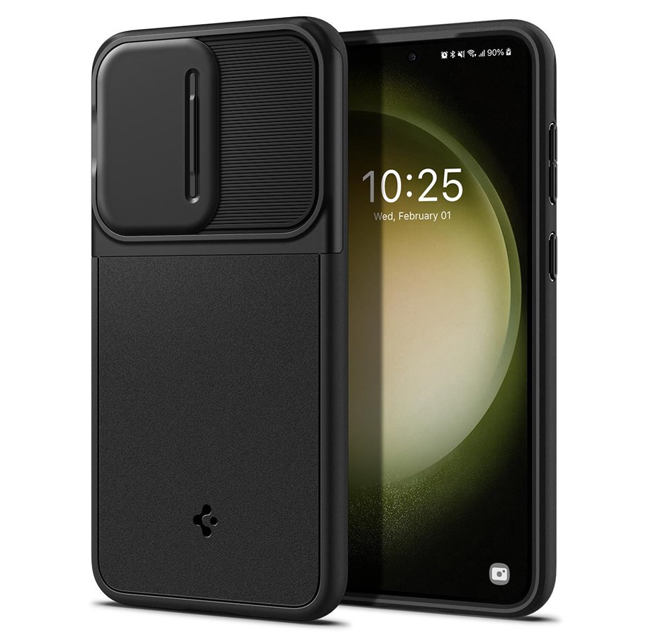 Handys - Cover & Cases - Spigen Optik Armor - black - Samsung Galaxy S23 - ACS05733