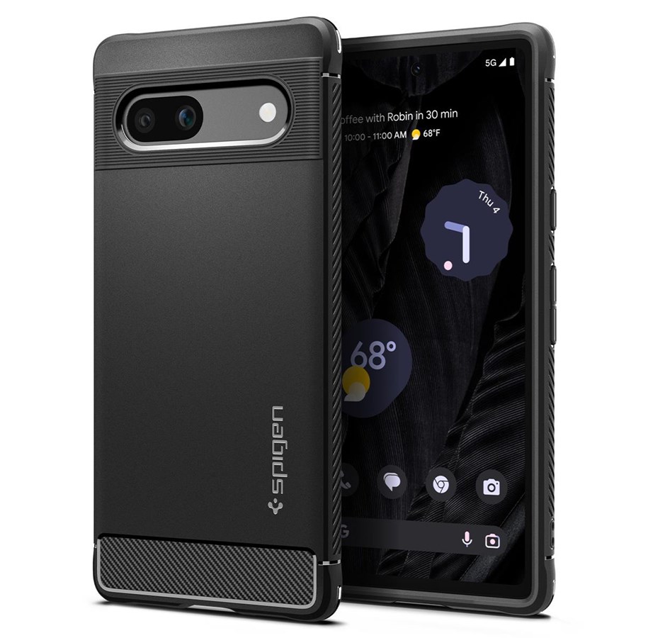 Handys - Cover & Cases - Spigen Rugged Armor - black - Google Pixel 7a - ACS05816